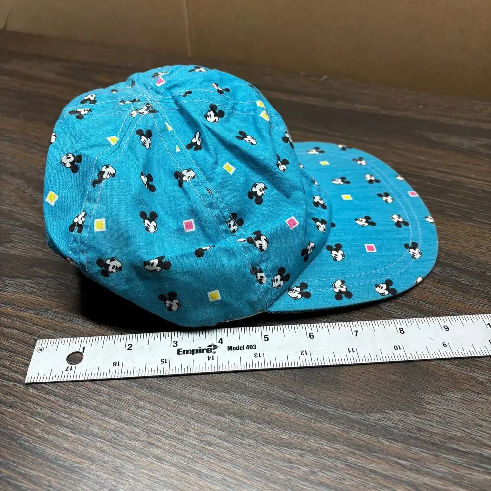 Vintage Disney Mickey Mouse Hat Cap Kids One Size All Over Print USA Made